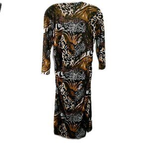 Milano - Animal Print Below Knee Length Dress - Medium